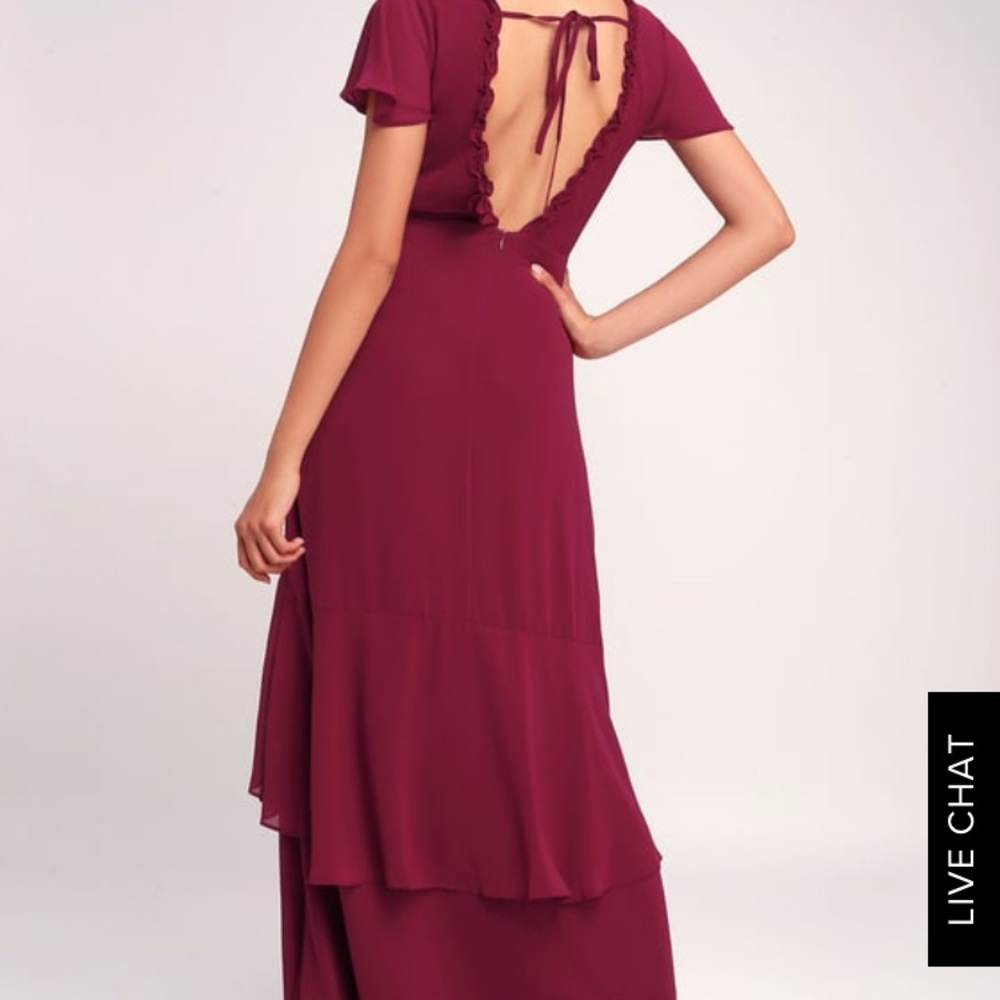 ❤️SOLD❤️Lulus Burgundy Dress - Picture 3 of 8
